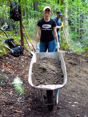 Santa Cruz&#8217;s Jessica Klodnicki, with dozens of other volunteers, volunteers to help with the Emma McCrary Trail during a trail-building day in 2012.