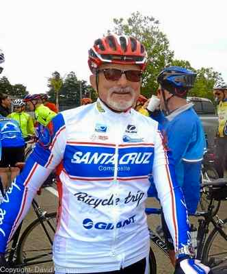 David Giannini of Santa Cruz plans to ride the 75-mile course at the Santa Cruz Mountains Challenge on July 25. He’s been training for the ride, logging 130 miles a week during the past five weeks. Contributed